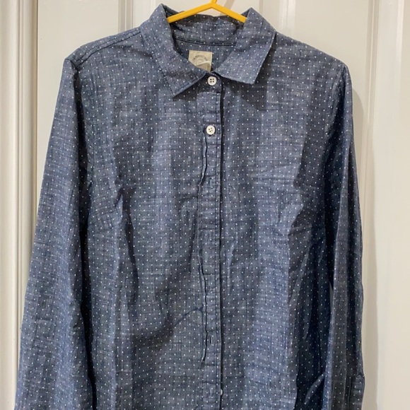 J.Crew Chambray Polka Dot Perfect Shirt 00 XS XXS - Picture 3 of 11